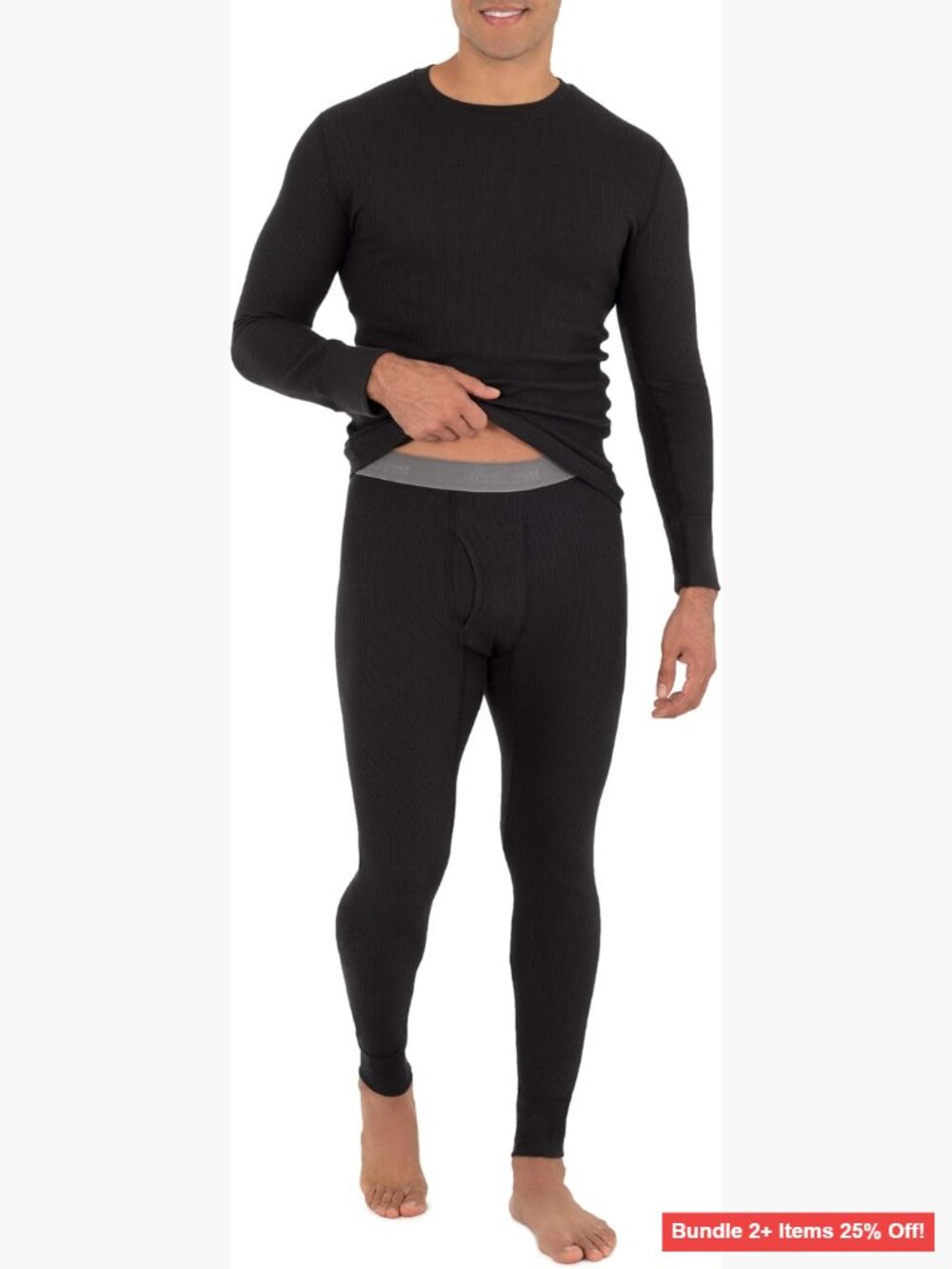 3X-Large Recycled Waffle Thermal Underwear Set Top Bottom Pajamas